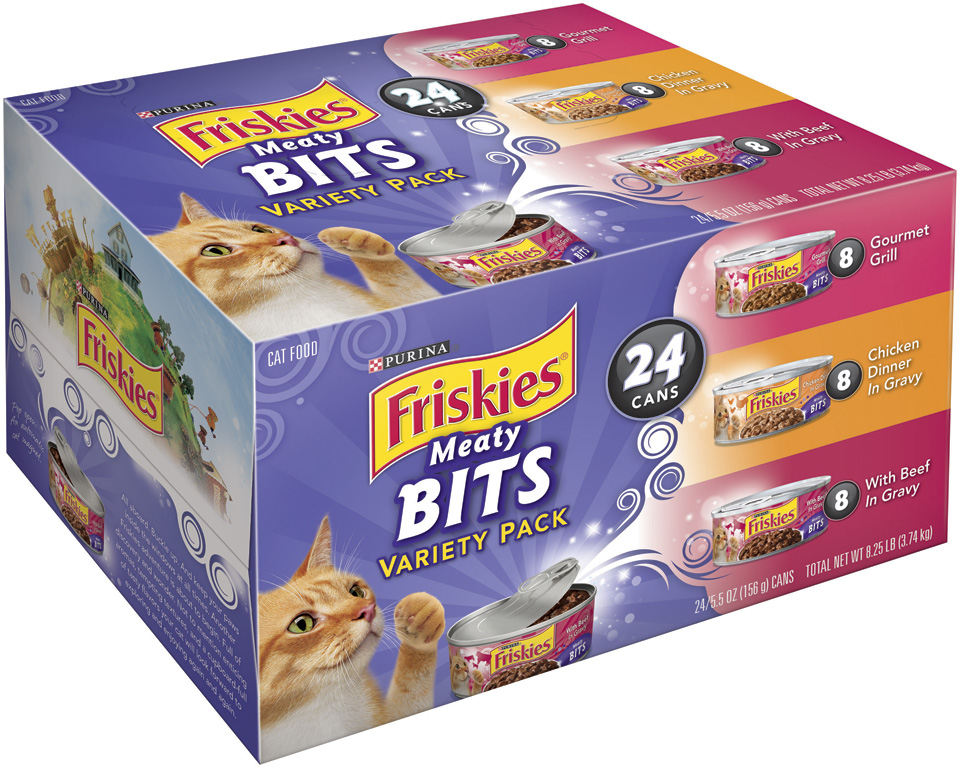 Friskies Meaty Bits Variety Pack Cat Food 24-5.5 oz. Cans