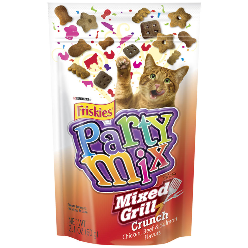 Friskies Treats Party Mix Mixed Grill Crunch Cat Treats 2.1 oz. Pouch