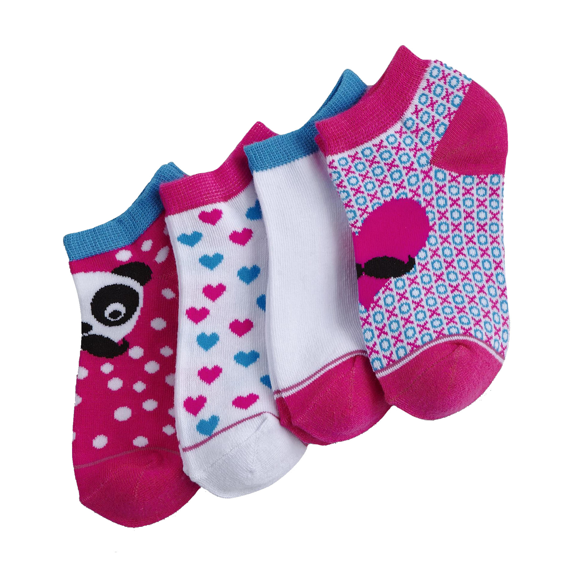 Joe Boxer Girl's Low-Cut Patterned Socks - 4 Pk.