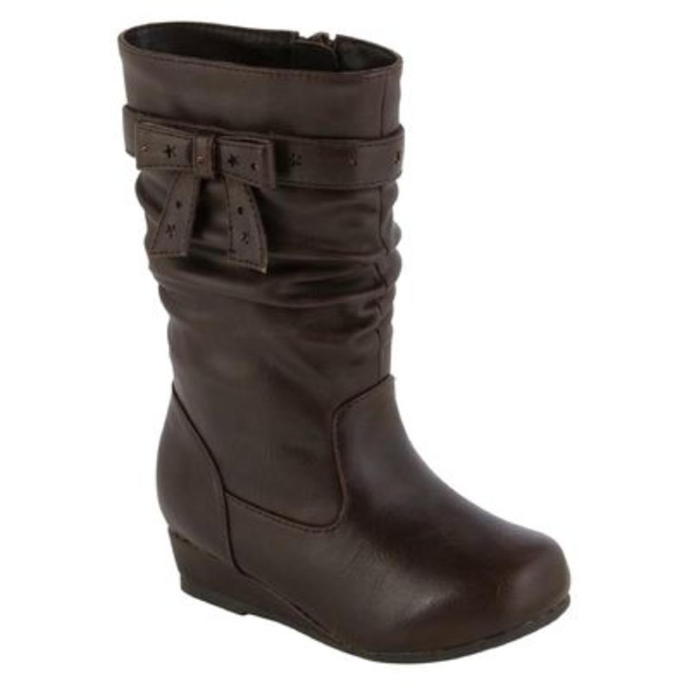 WonderKids Toddler Girl's Alena 3 Slouch Boot - Brown