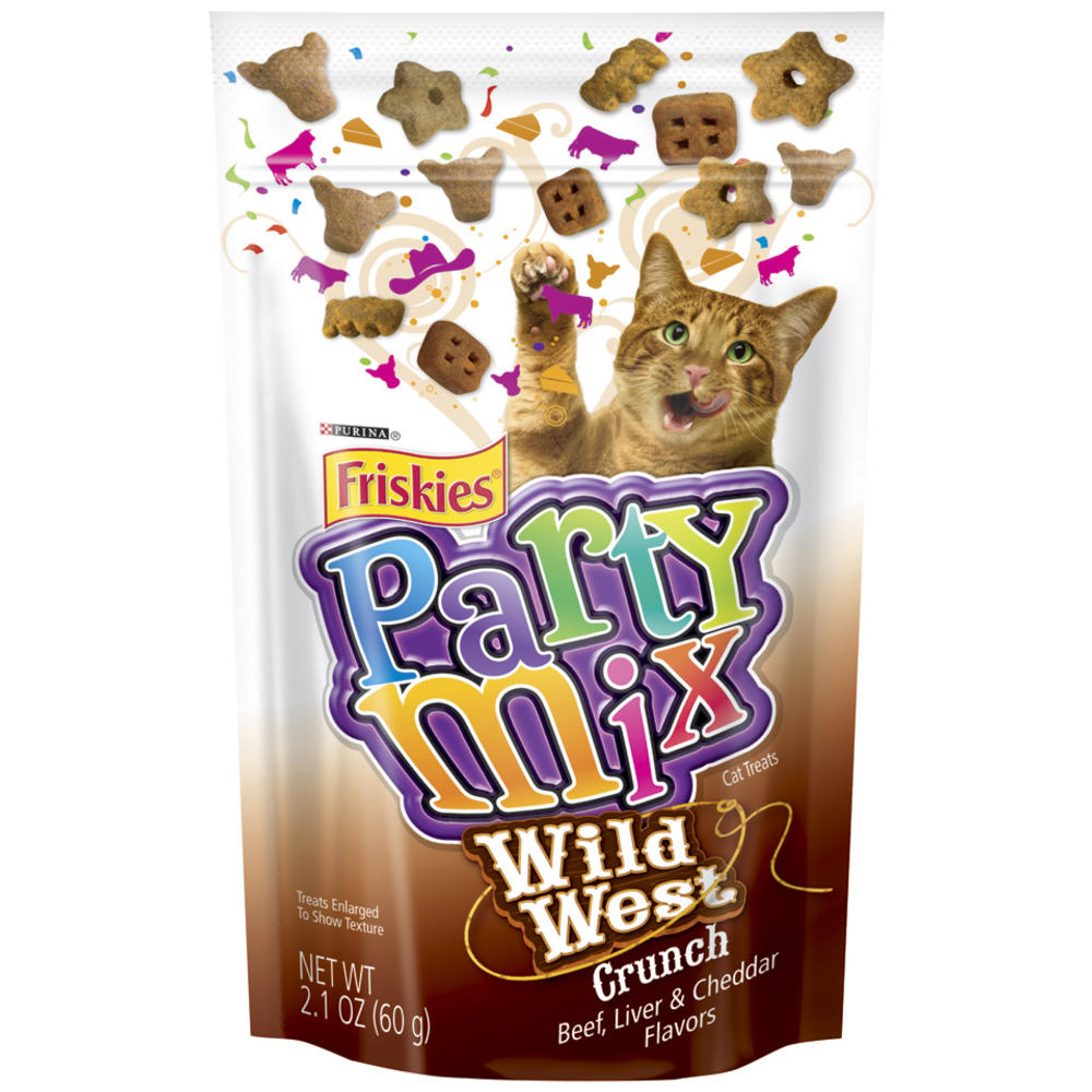 Friskies Treats Party Mix Wild West Crunch Cat Treats 2.1 oz. Pouch
