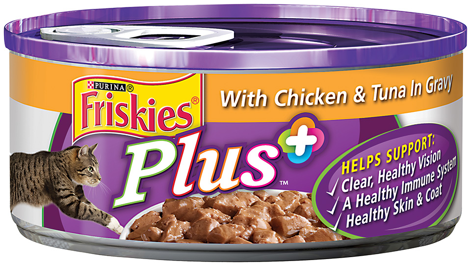 Friskies Plus Cat Food with Chicken & Tuna in Gravy 5.5 oz. Can