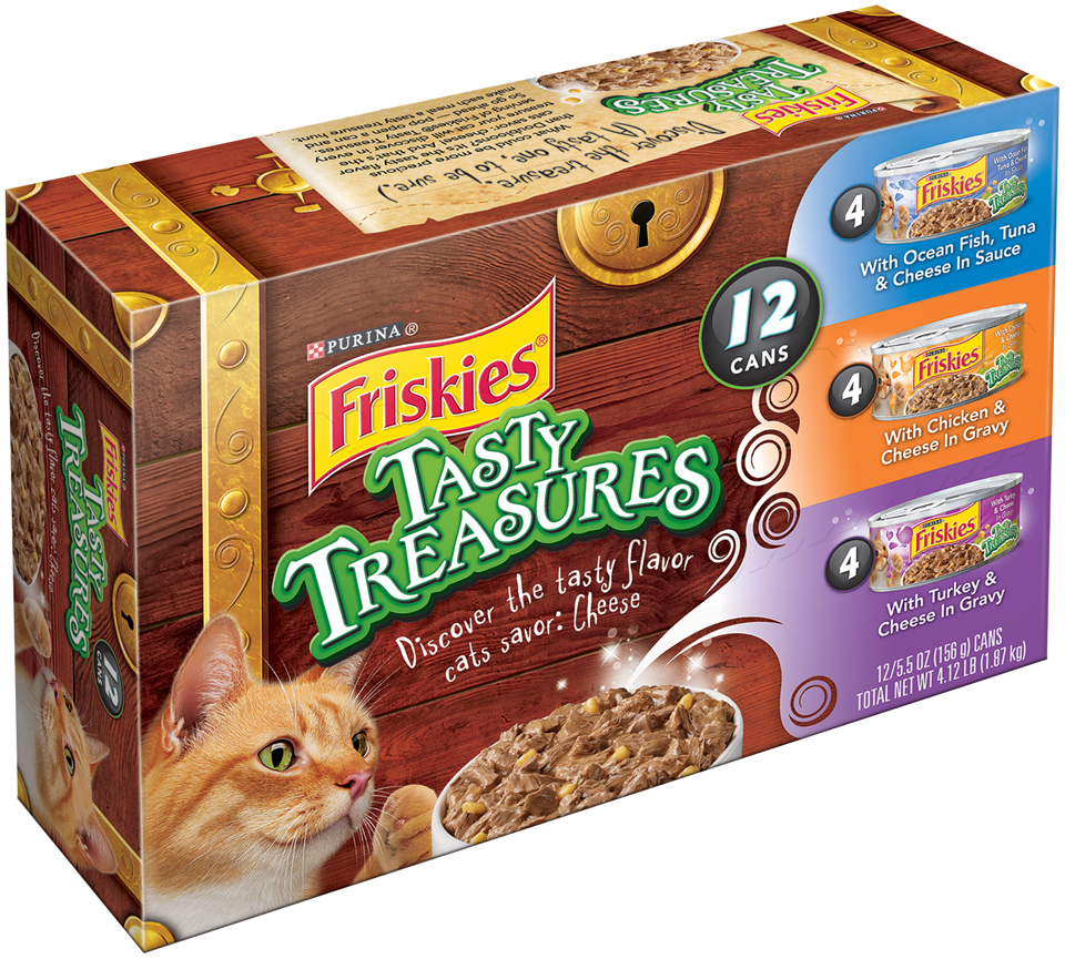 Friskies tasty treasures with cheese variety best sale pack canned cat food