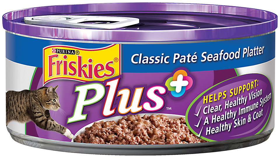 Friskies Plus Classic Pate Seafood Platter Cat Food 5.5 oz. Can