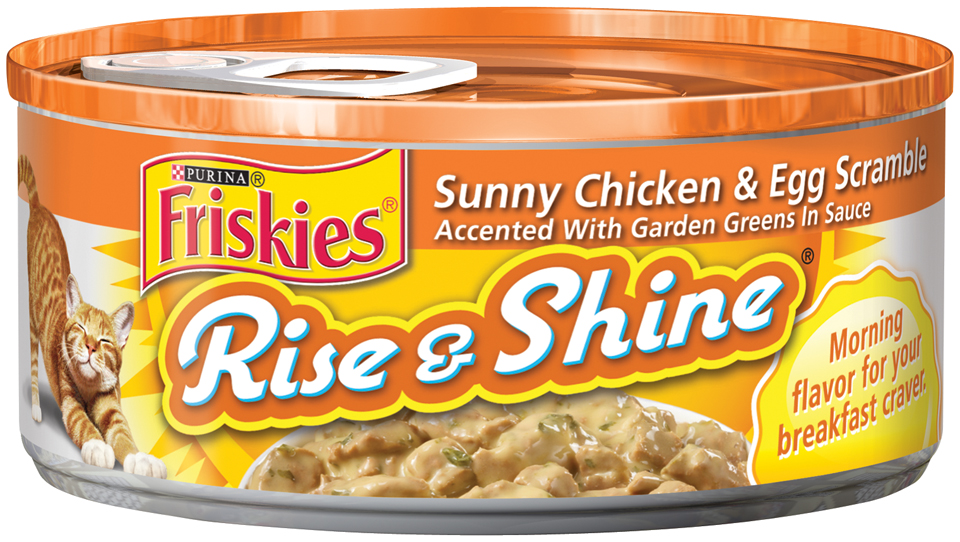 Friskies Rise & Shine Sunny Chicken & Egg Scramble Cat Food 5.5 oz. Can