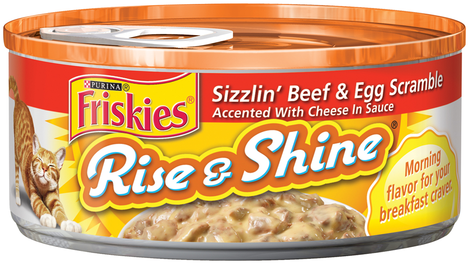 Friskies Rise & Shine Sizzlin' Beef & Egg Scramble Cat Food 5.5 oz. Can