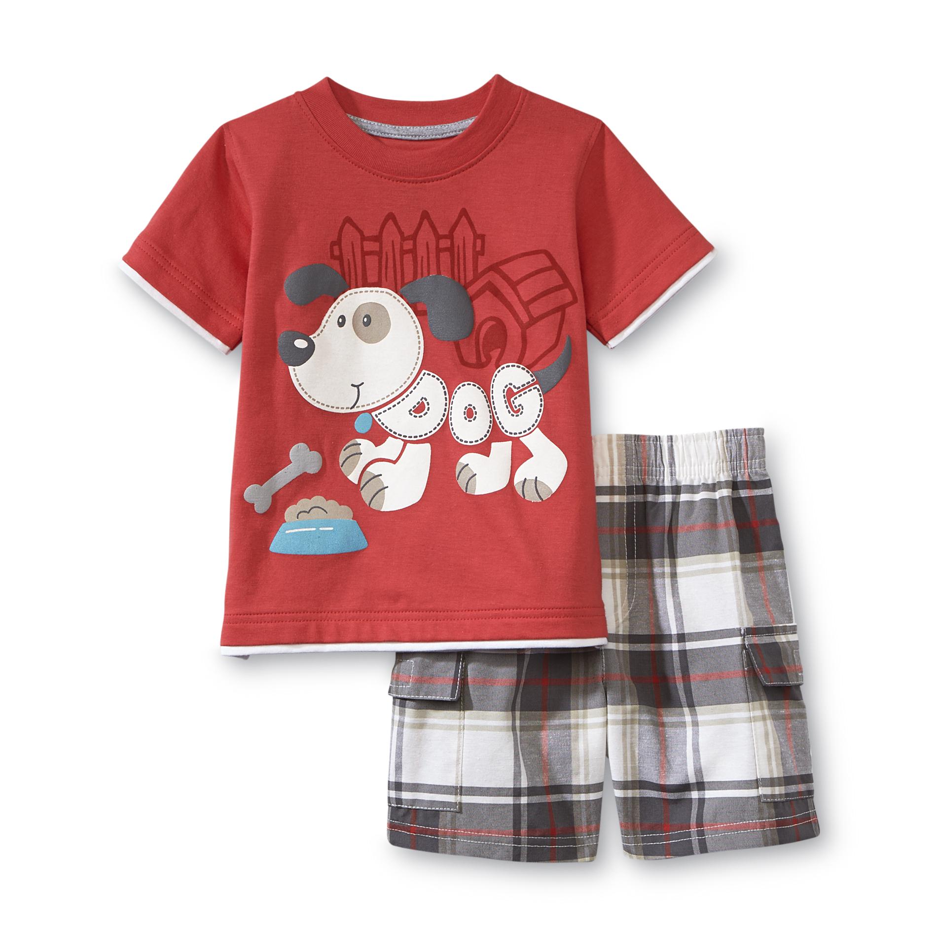 Kids Headquarters Infant & Toddler Boy's Graphic T-Shirt & Plaid Shorts - Dog