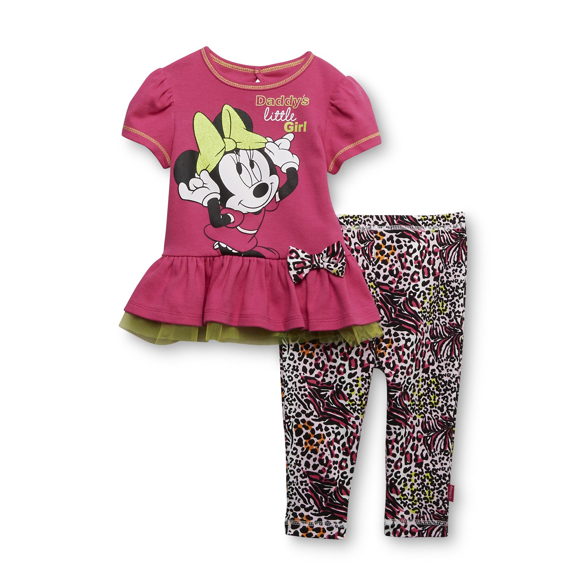 Disney Newborn Girl's Peplum Top & Leggings - Minnie Mouse