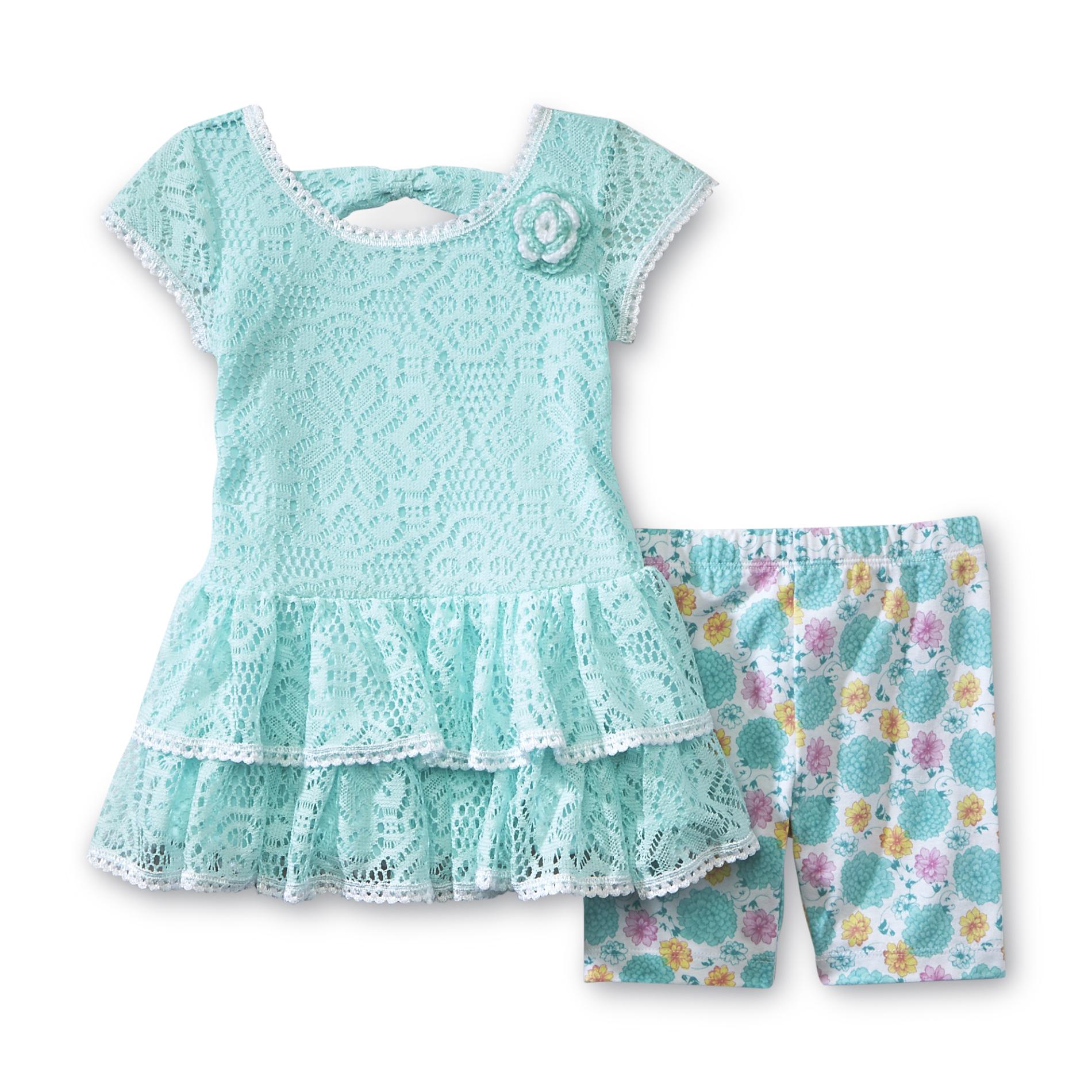 WonderKids Infant & Toddler Girl's Lace Dress & Capri Leggings - Floral