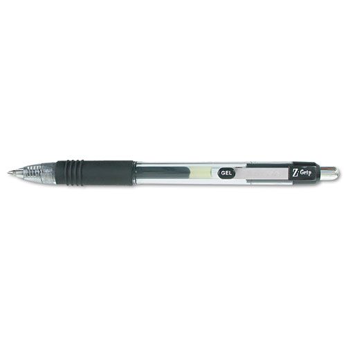 Zebra ZEB42410 Z-Grip Retractable Gel Pen  Black Ink. Medium  Dozen