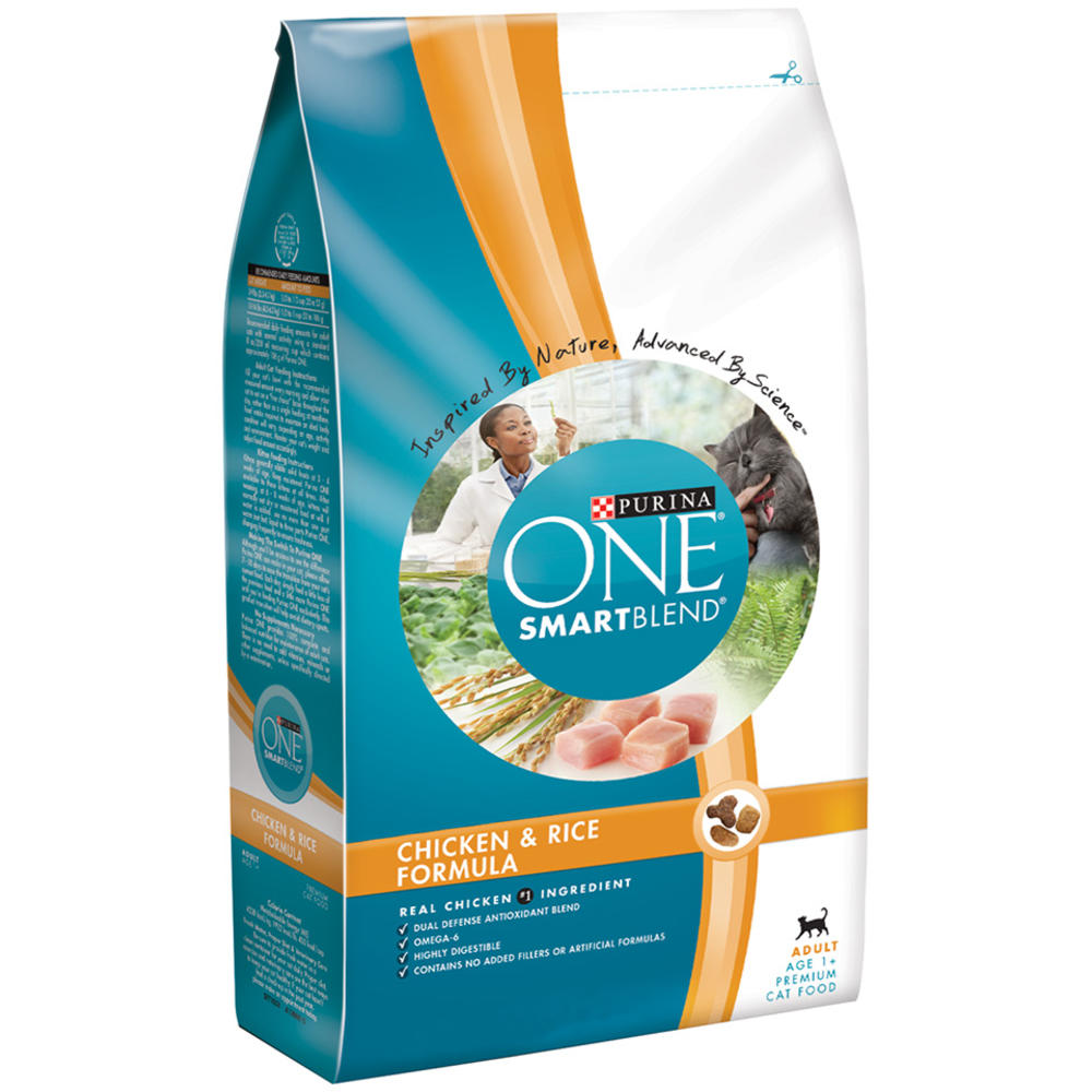 Purina One SmartBlend Chicken & Rice Formula Adult Premium Cat Food 7 lb. Bag