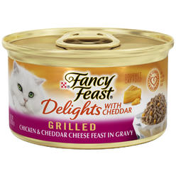 Fancy Feast Purina Delights with Cheddar Grilled Chicken & Cheddar Cheese Feast in Gravy (12-CANS) (3 OZ Each)