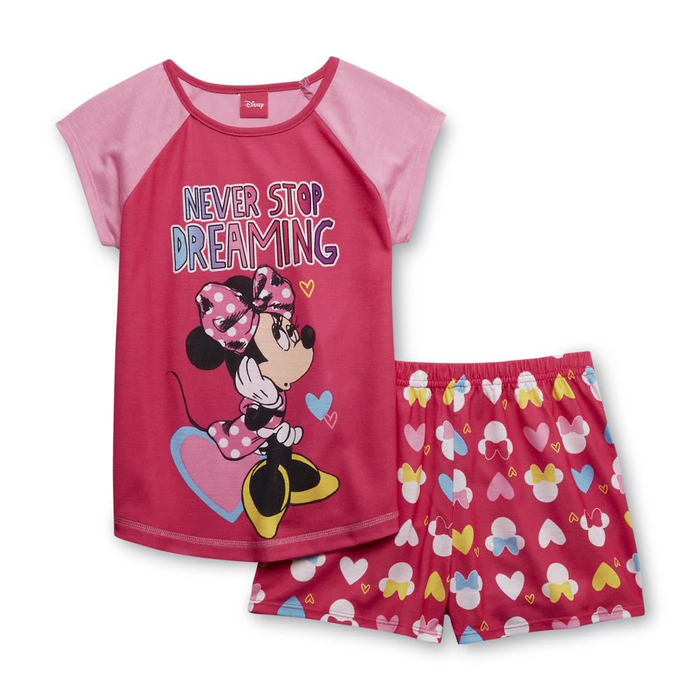 Disney Girl's Pajama Shirt & Shorts - Minnie Mouse