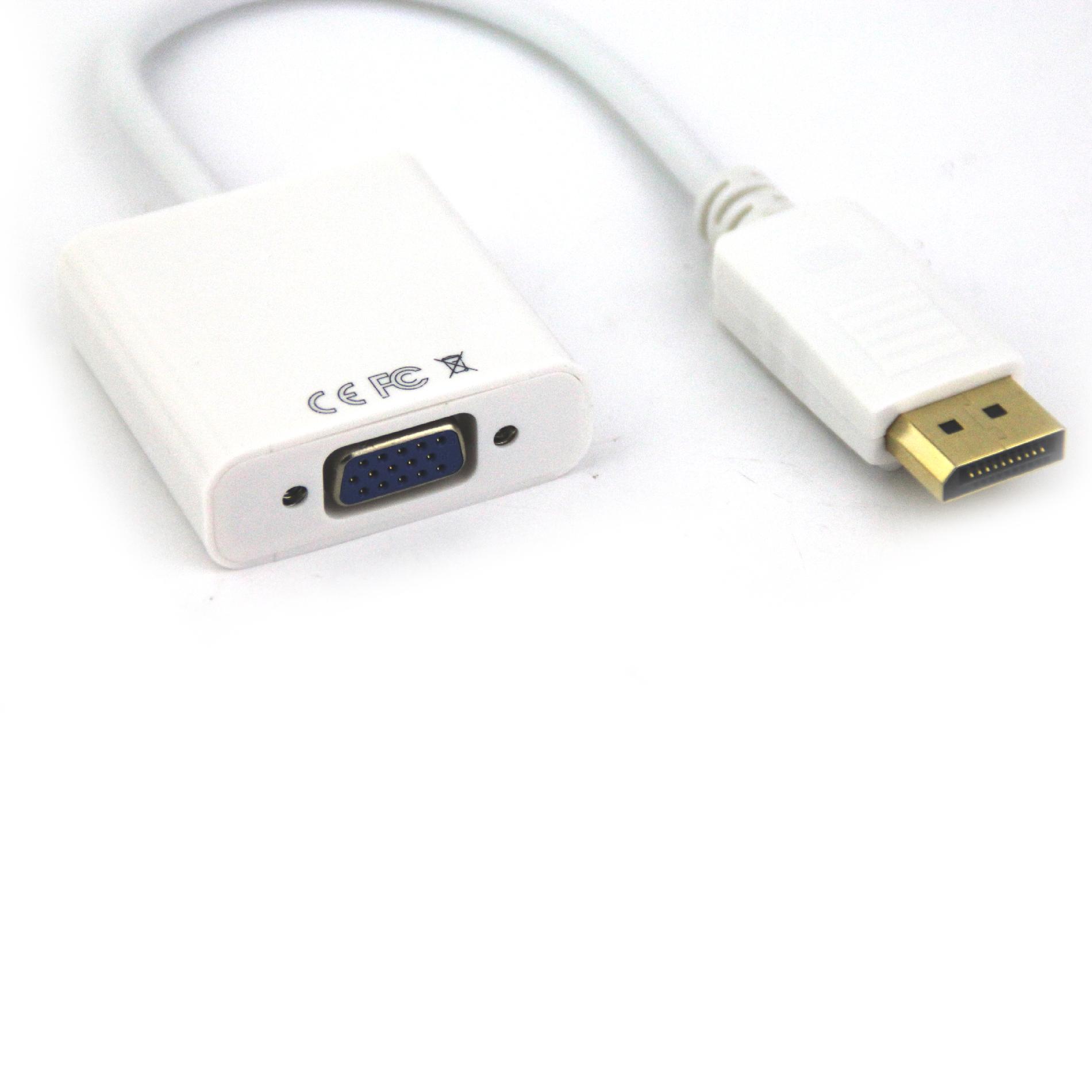 Vcom  VC-DP/DVIS DisplayPort M to DVI-D Active Single Link F White Adapter, 6inch