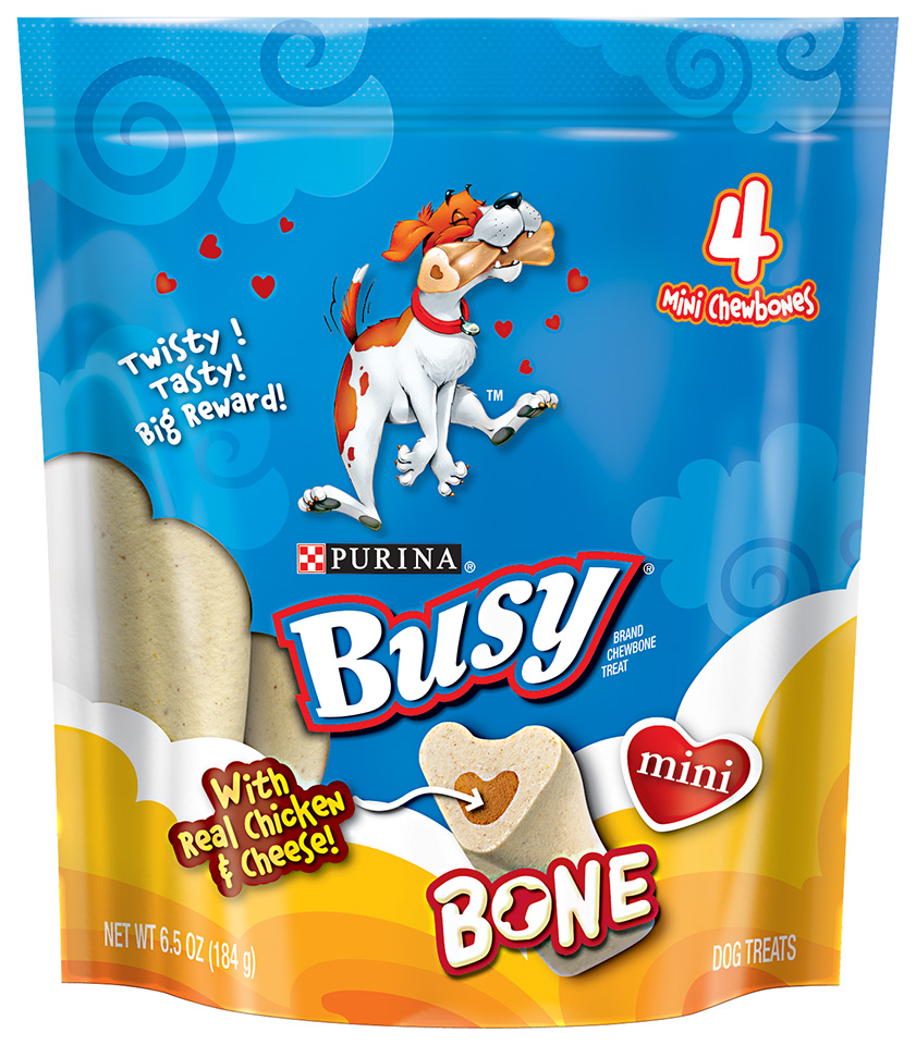Busy Bone Chicken & Cheese Mini Dog Treats - 4 Pack, 6.5 oz. Bag