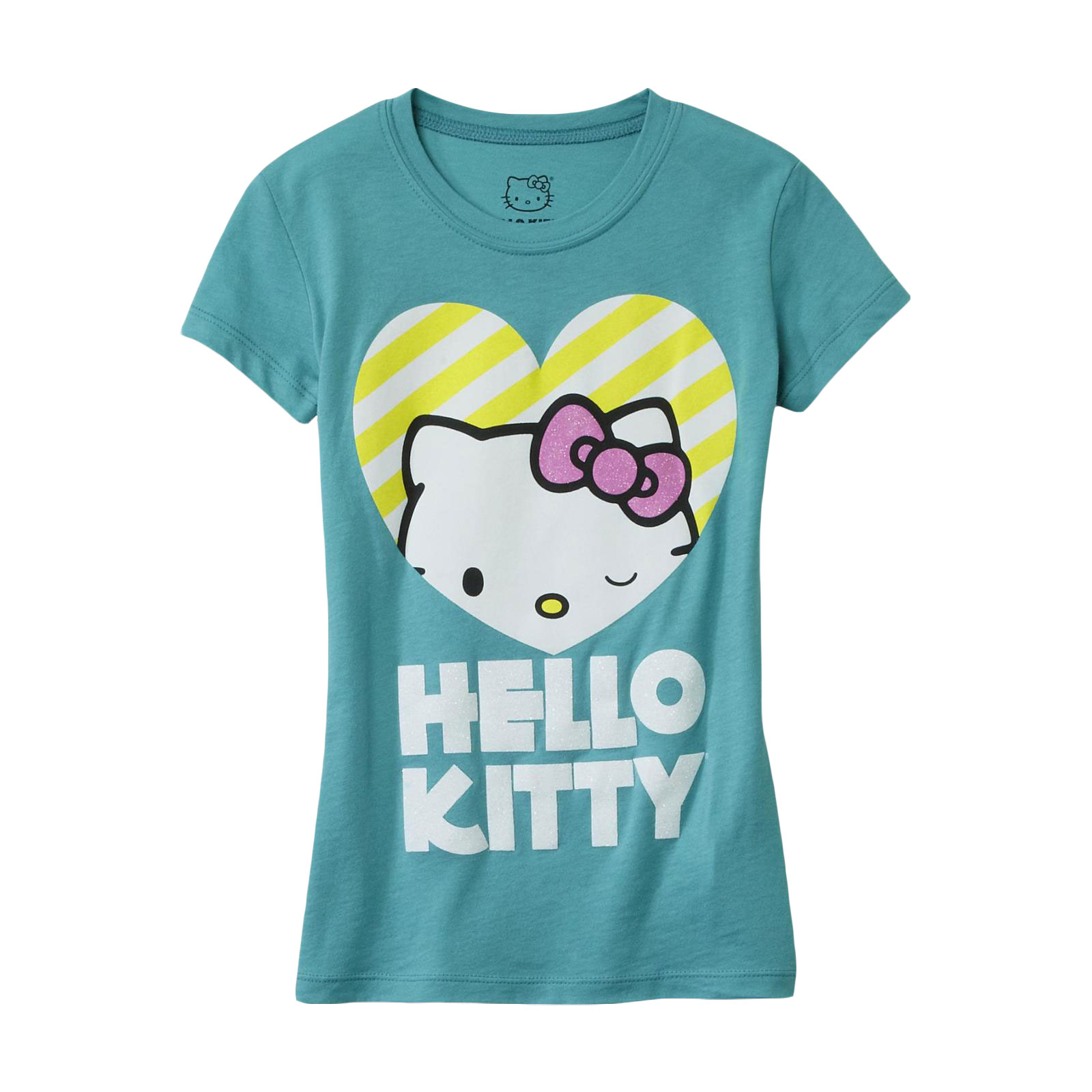 Hello Kitty Girl's T-Shirt - Striped Heart