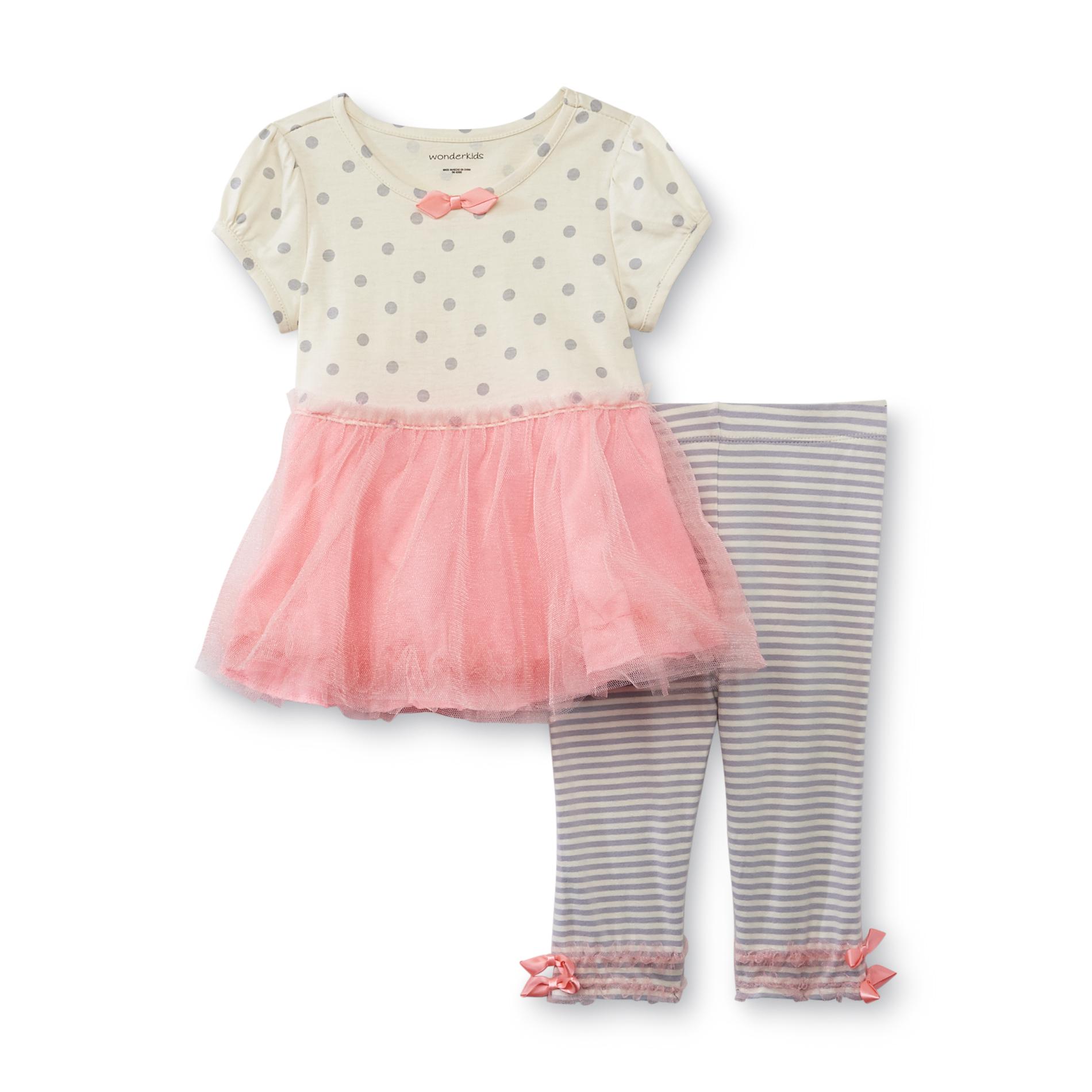 WonderKids Infant & Toddler Girl's Dress & Leggings - Polka Dots & Stripes