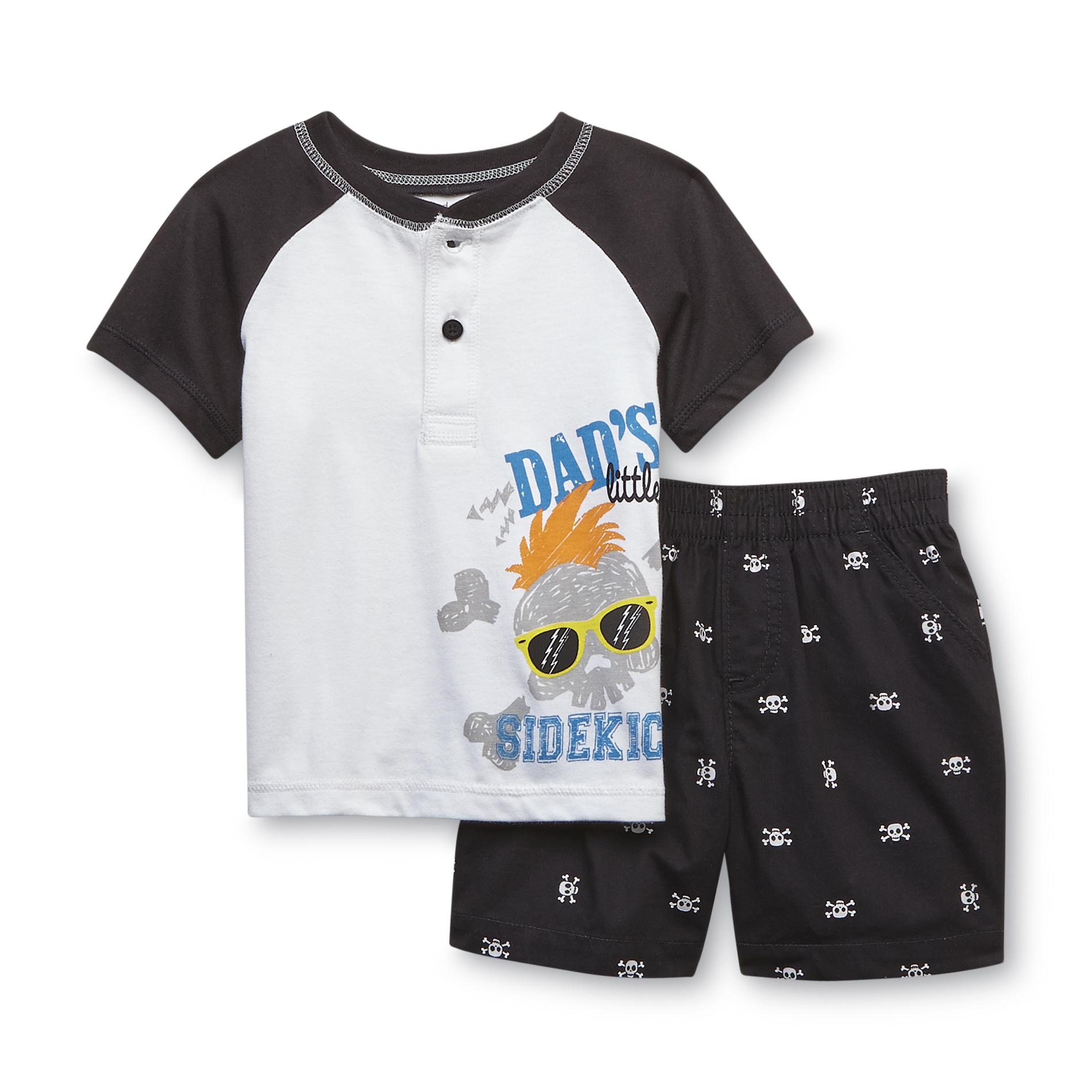 WonderKids Infant & Toddler Boy's Shirt & Shorts - Dad's Sidekick/Skull