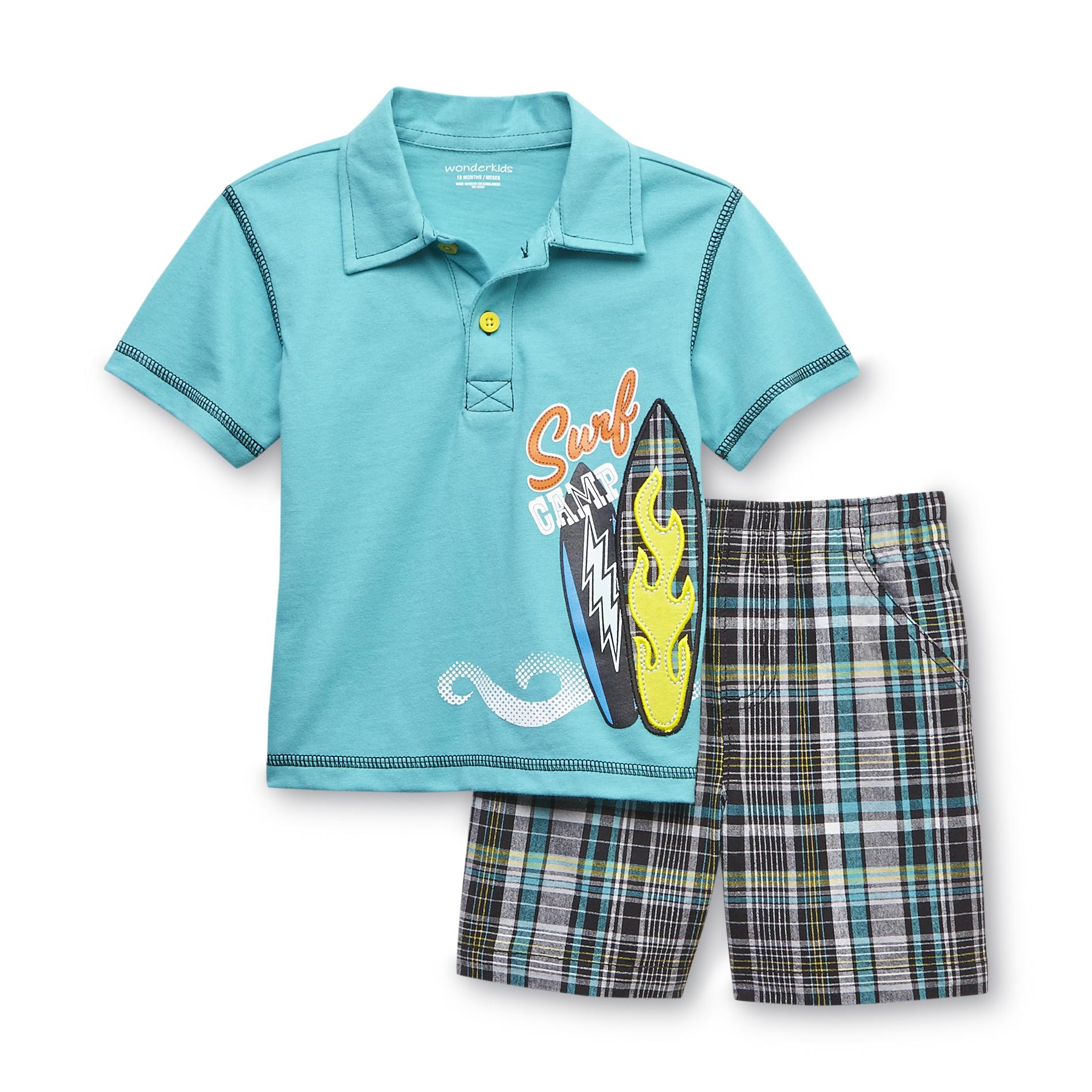 WonderKids Infant & Toddler Boy's Polo Shirt & Shorts - Surf Camp
