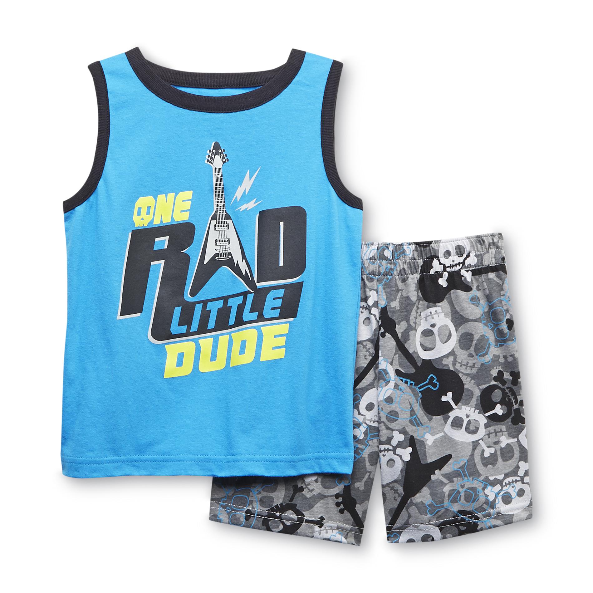 WonderKids Infant & Toddler Boy's Tank Top & Shorts Guitar & Rad Dude