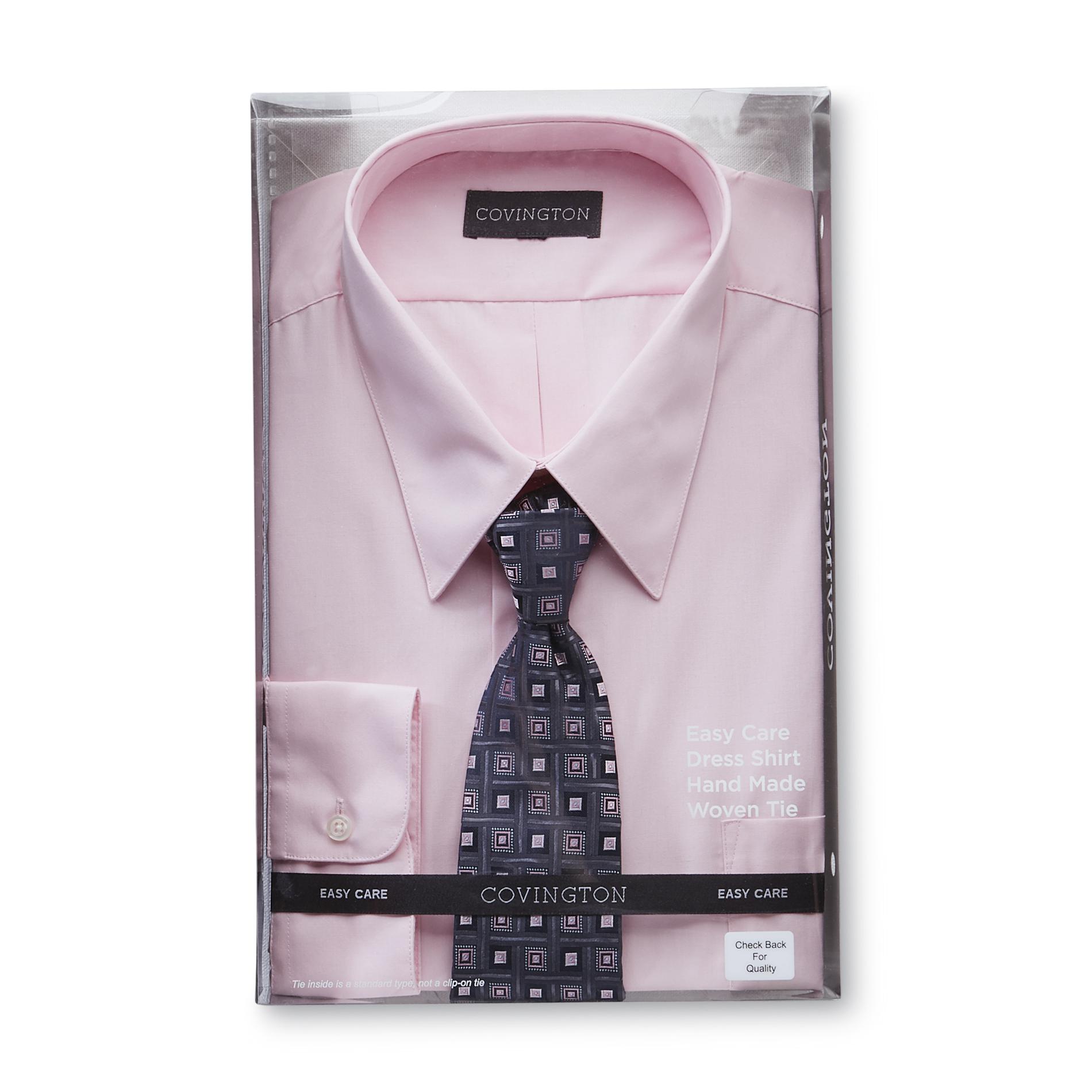 Covington Men's Dress Shirt & Necktie - Box Grid