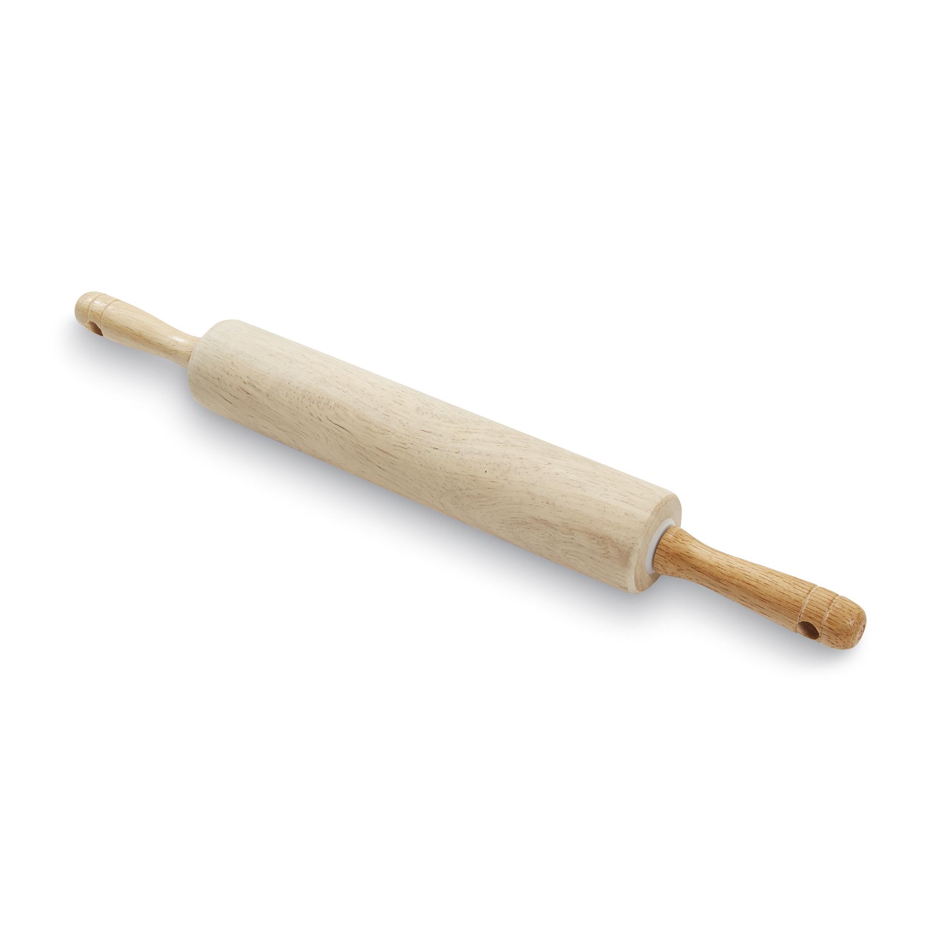Essential Home Wooden Rolling Pin, Beige & Tan-TKM110029 Essential Home Wooden Rolling Pin, Beige & Tan-TKM110029