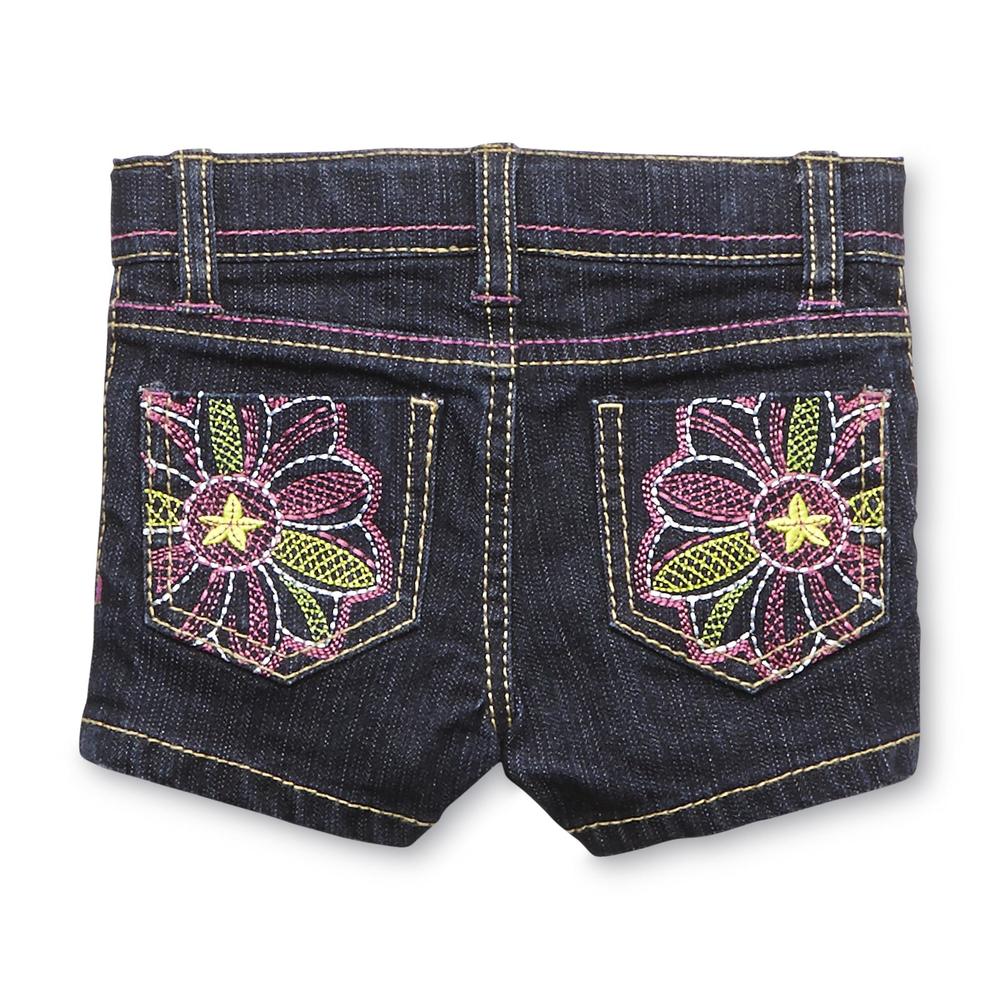 Route 66 Infant & Toddler Girl's Embroidered Denim Shorts - Floral