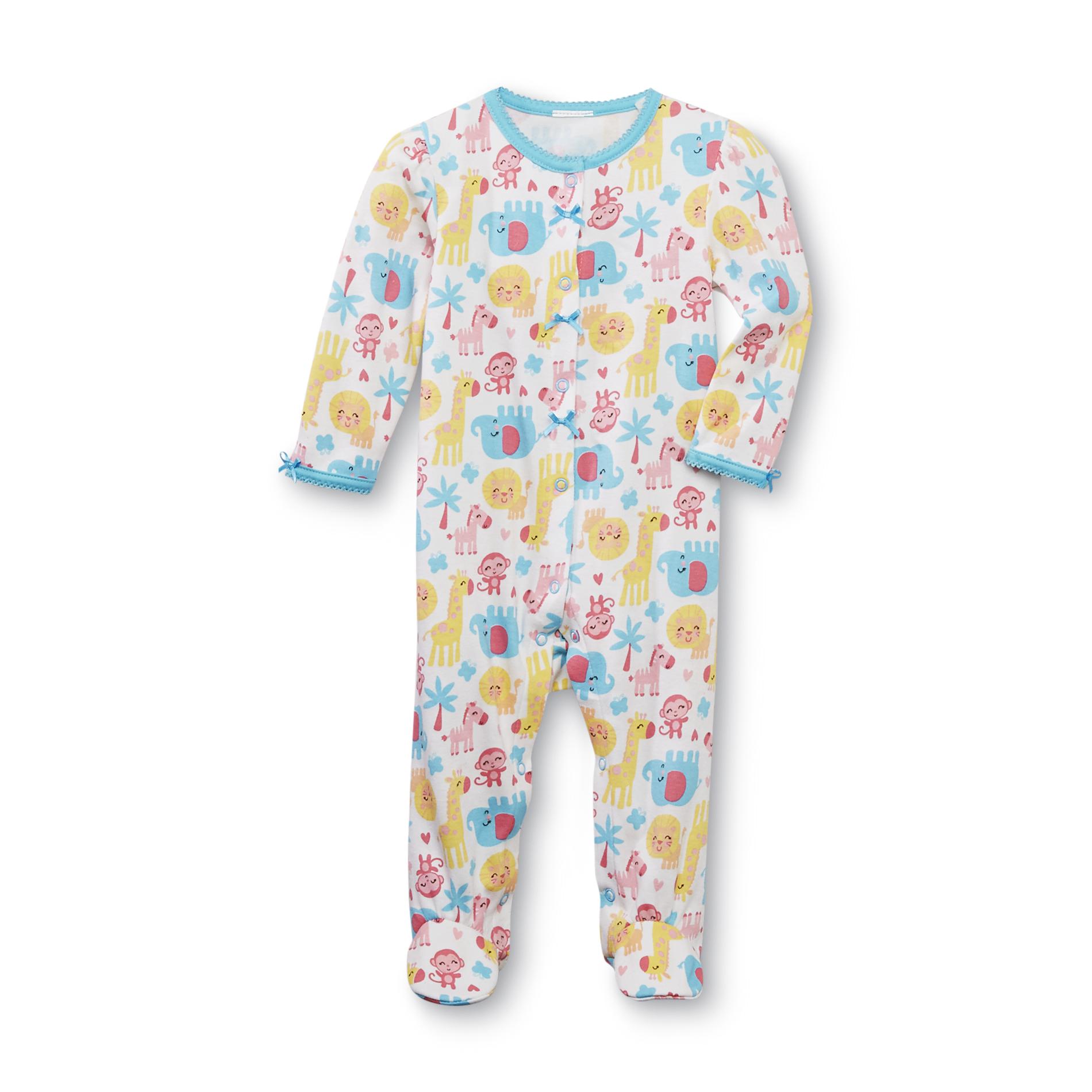 Small Wonders Newborn Girl's Sleeper Pajamas - Jungle