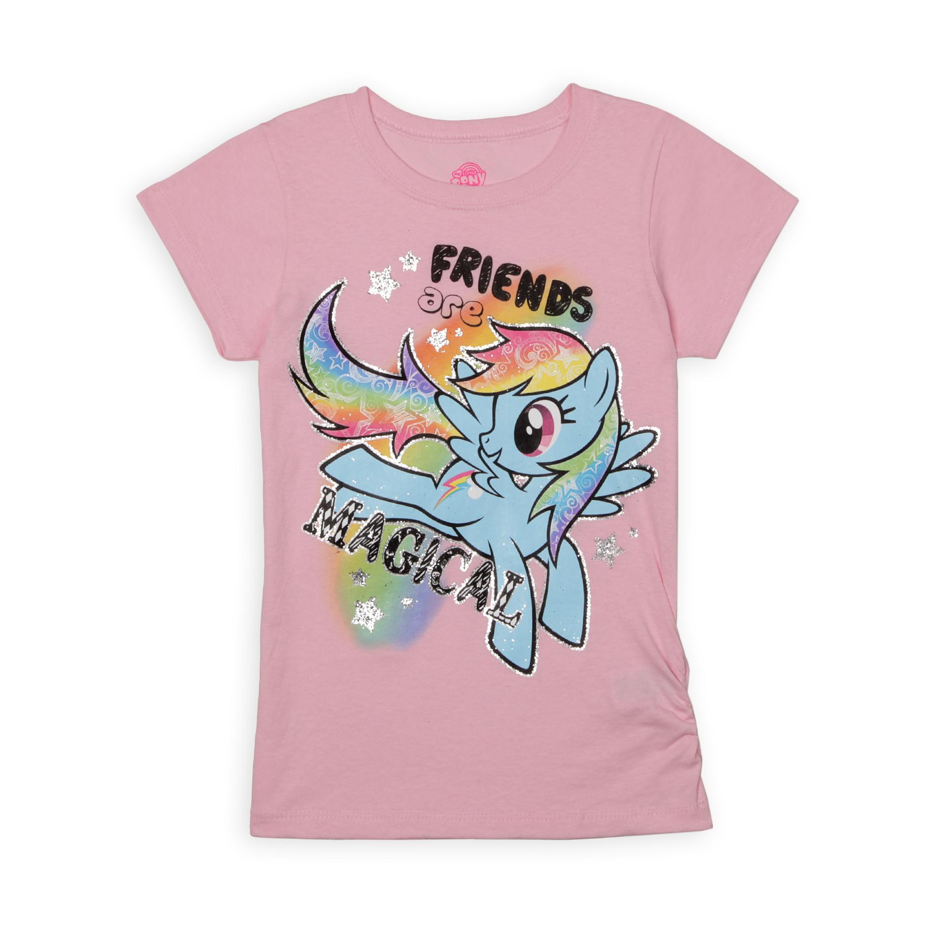 My Little Pony Girl's Crew Neck T-Shirt - Rainbow Dash