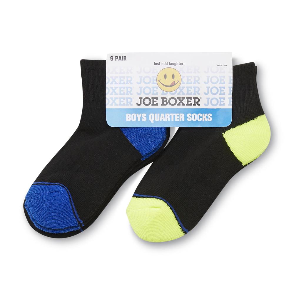 Joe Boxer Boy's 6-Pairs Quarter Crew Socks