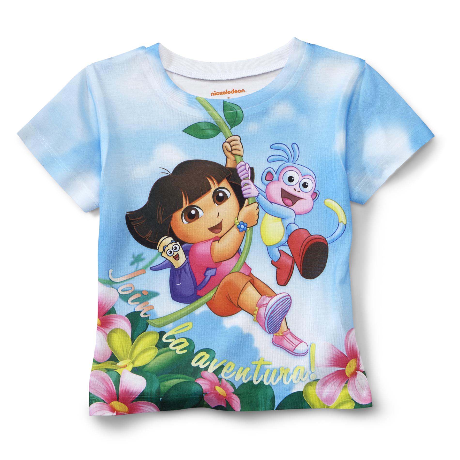 Nickelodeon Toddler Girl's Sublimation T-Shirt - Dora & Boots