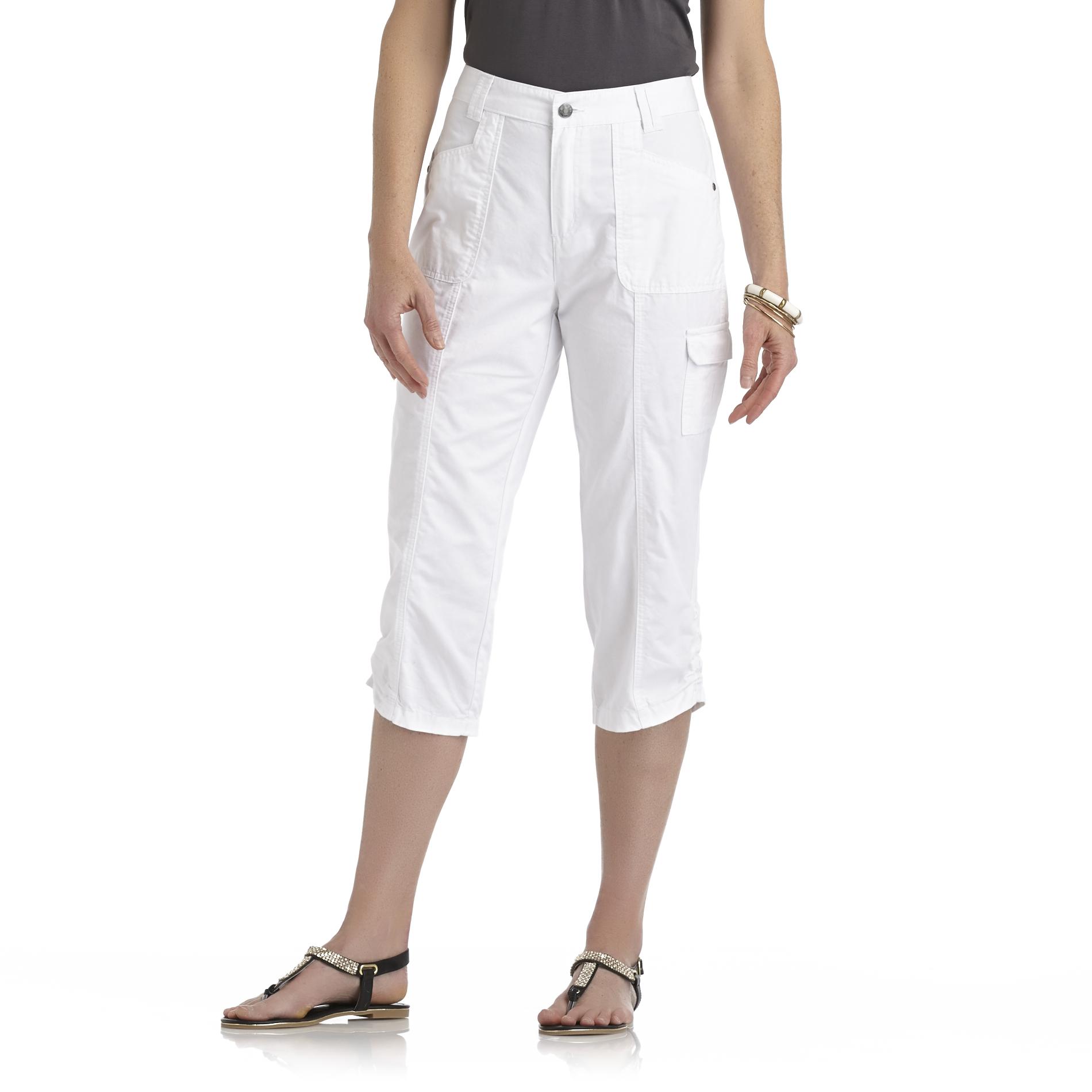 Basic Editions Women's Cargo Capri Pants