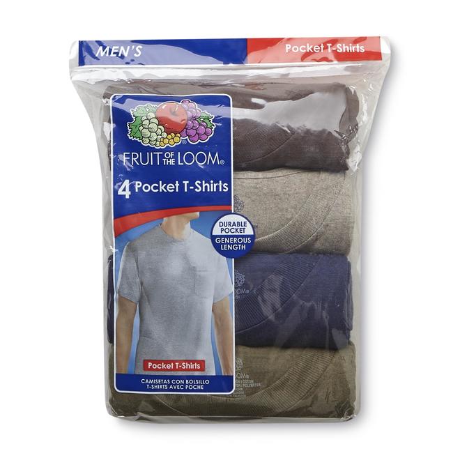 Travel fruit of the loom pocket t shirts 12 pack english new