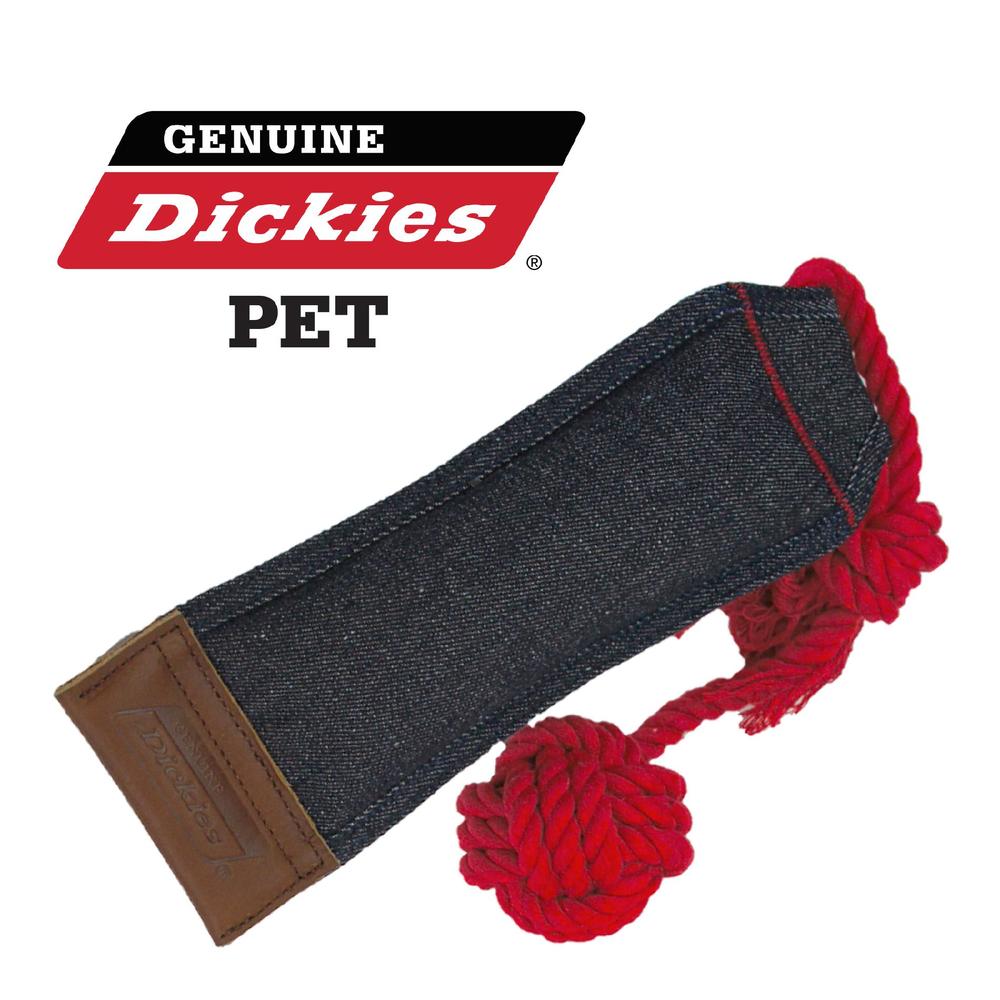 Dickies Denim/Leather/Rope Tugger Dog Toy