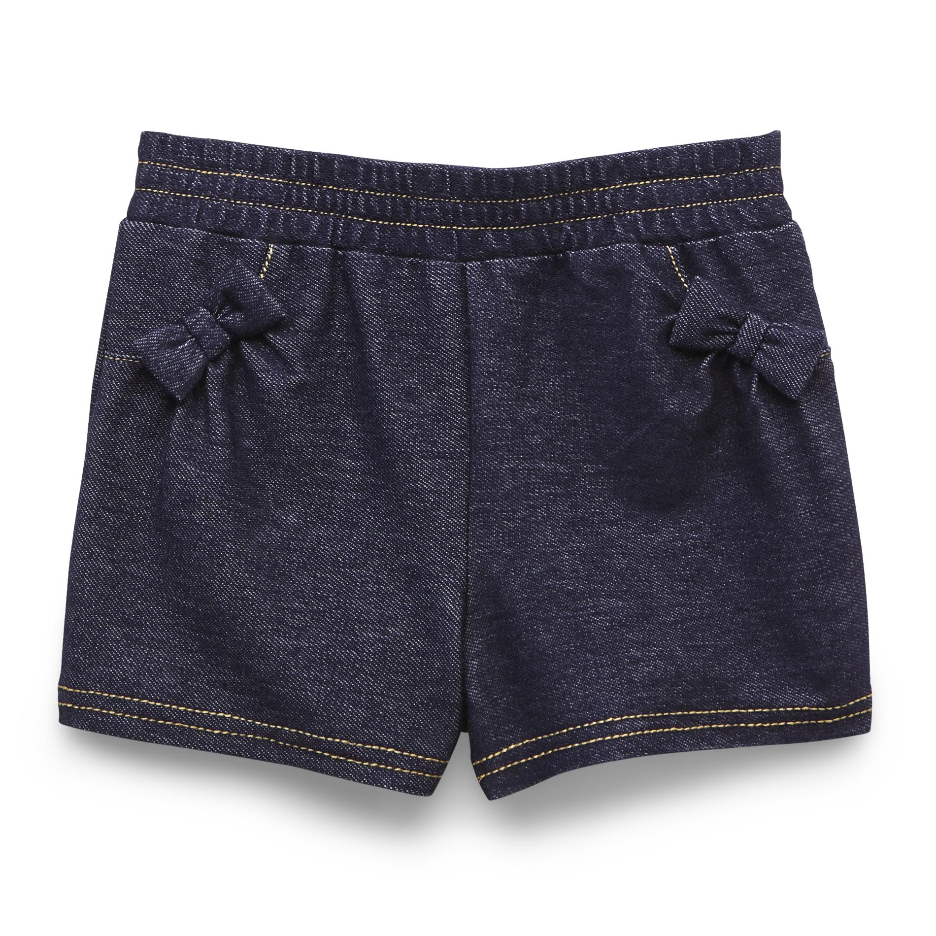 WonderKids Infant & Toddler Girl's Bow-Pocket Knit Shorts - Faux Denim