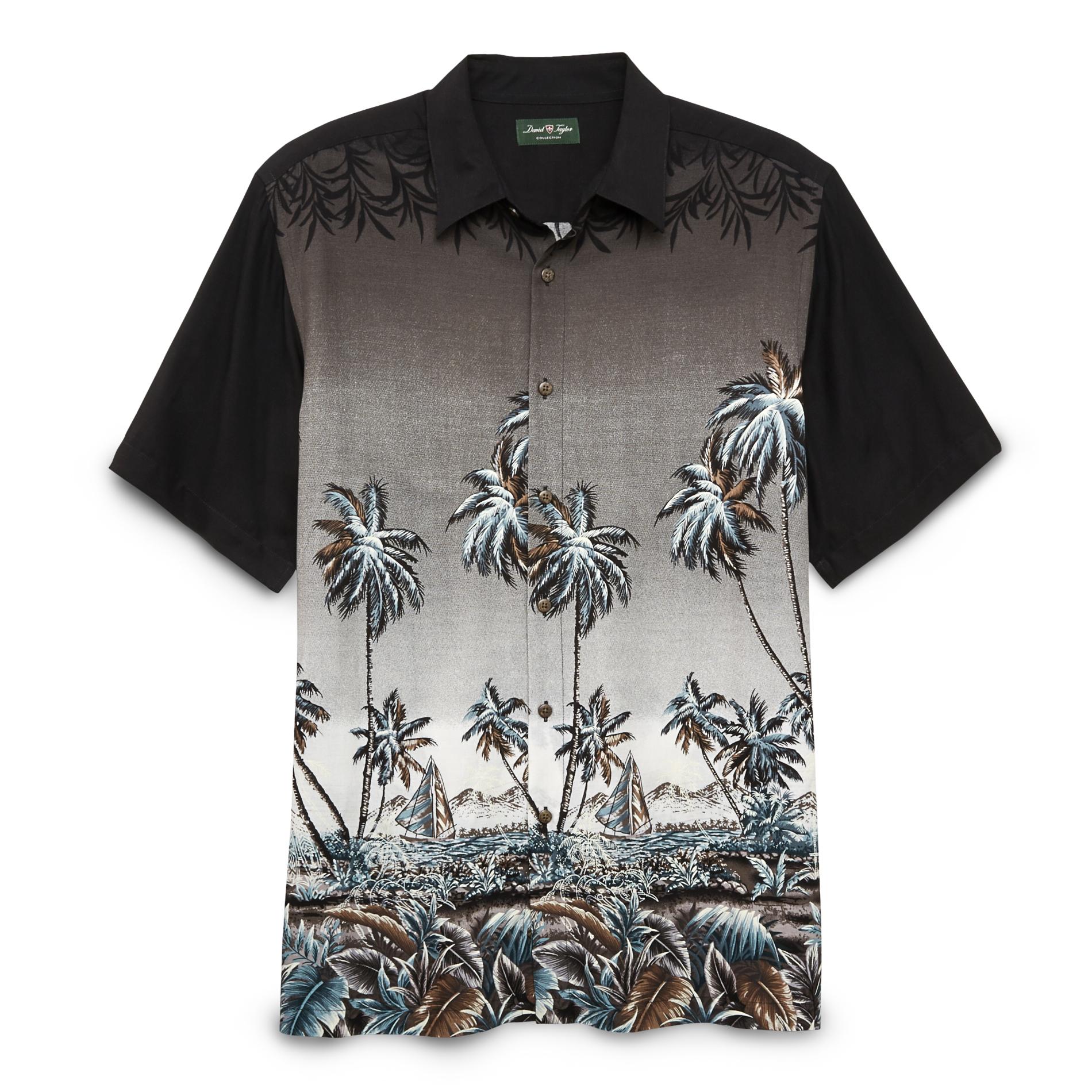 David Taylor Collection Men's Short-Sleeve Button-Front Shirt - Island Beach