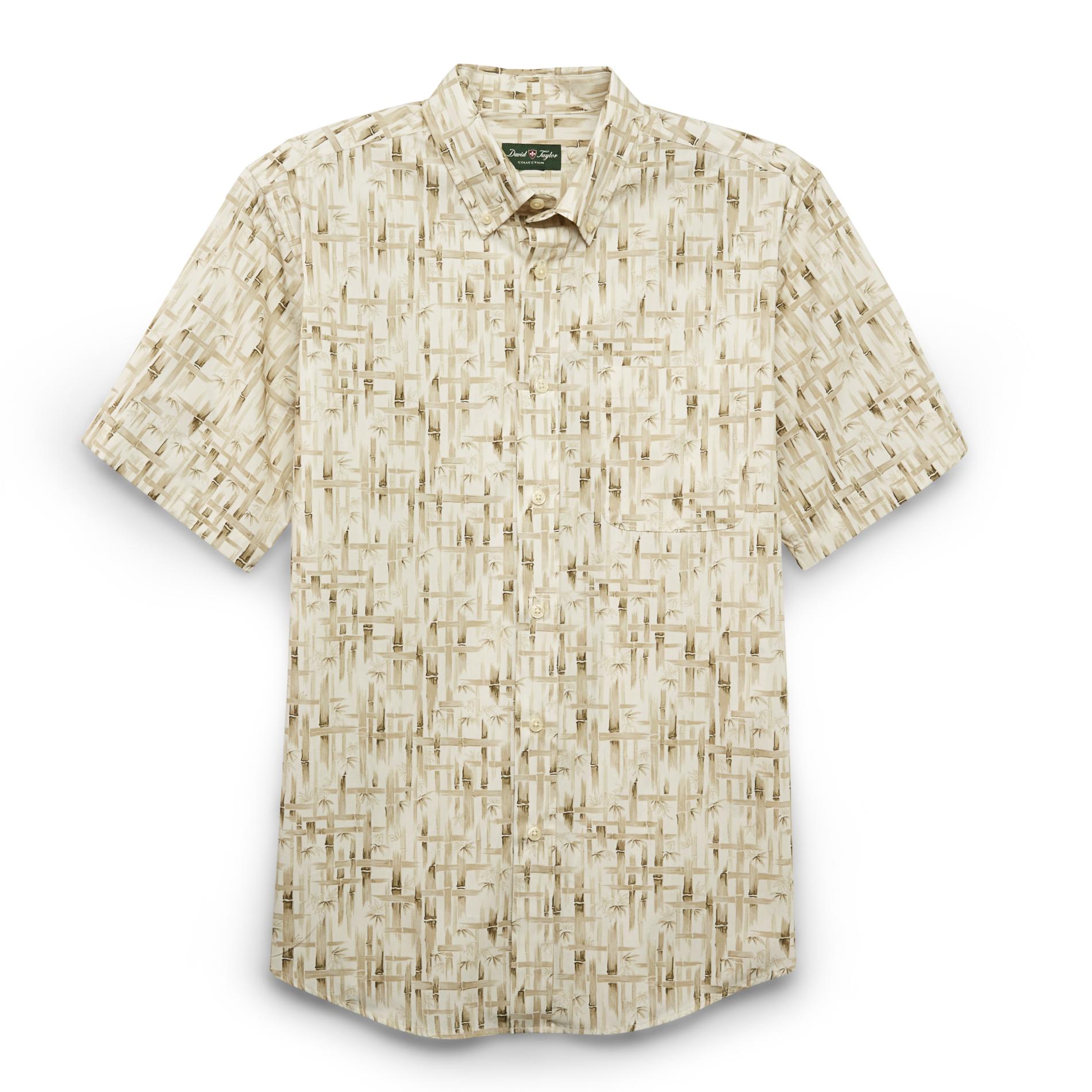 David Taylor Collection Men's Short-Sleeve Button-Front Shirt - Bamboo
