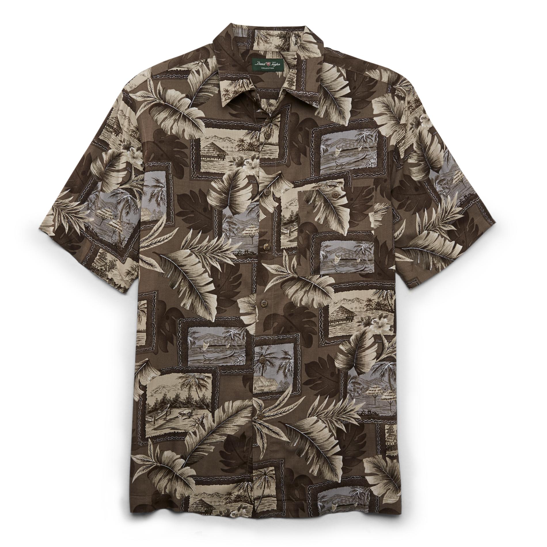 David Taylor Collection Men's Big & Tall Short-Sleeve Button-Front Shirt - Beaches
