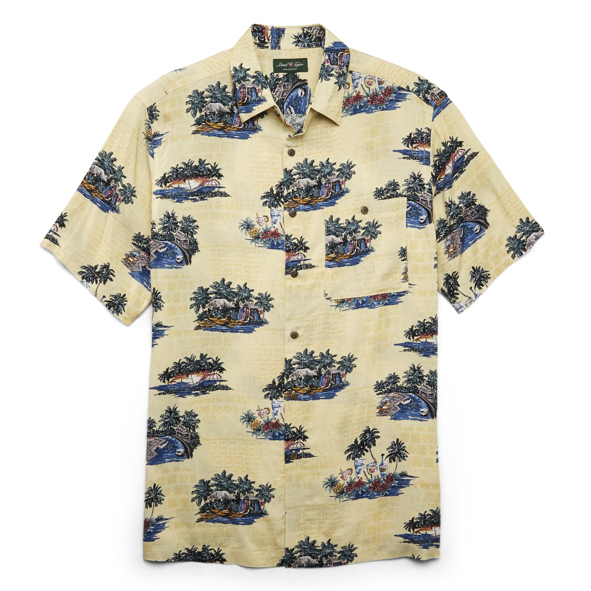 David Taylor Collection Men's Short-Sleeve Button-Front Shirt - Islands