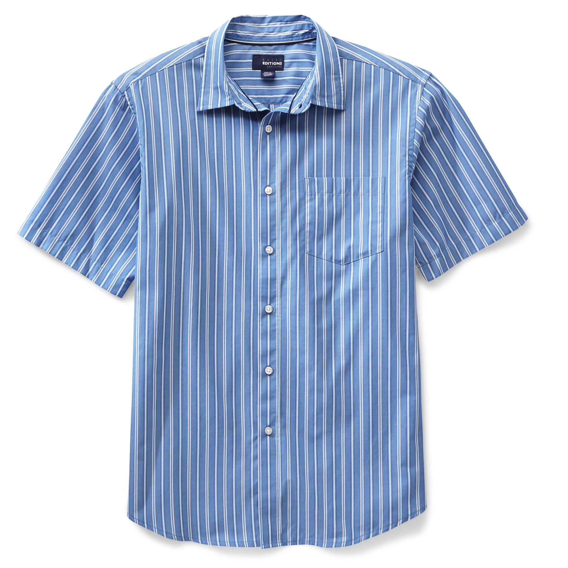 Basic Editions Men's Easy Care Woven Shirt - Striped