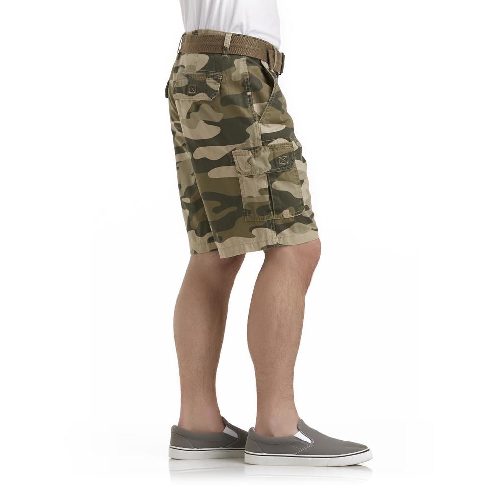 Basic Editions Men's Cargo Shorts & Belt - Camouflage