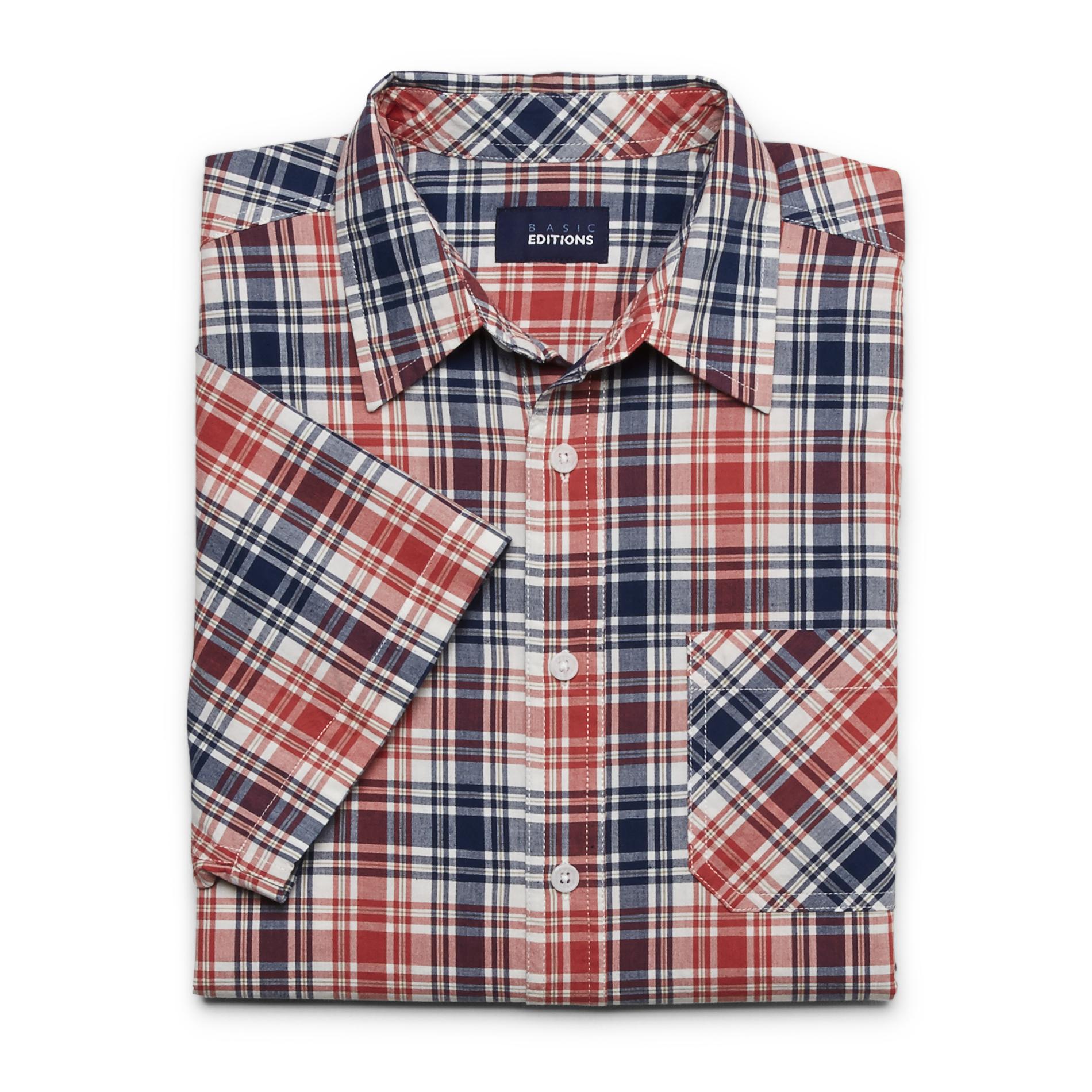 Basic Editions Men's Short-Sleeve Shirt - Plaid