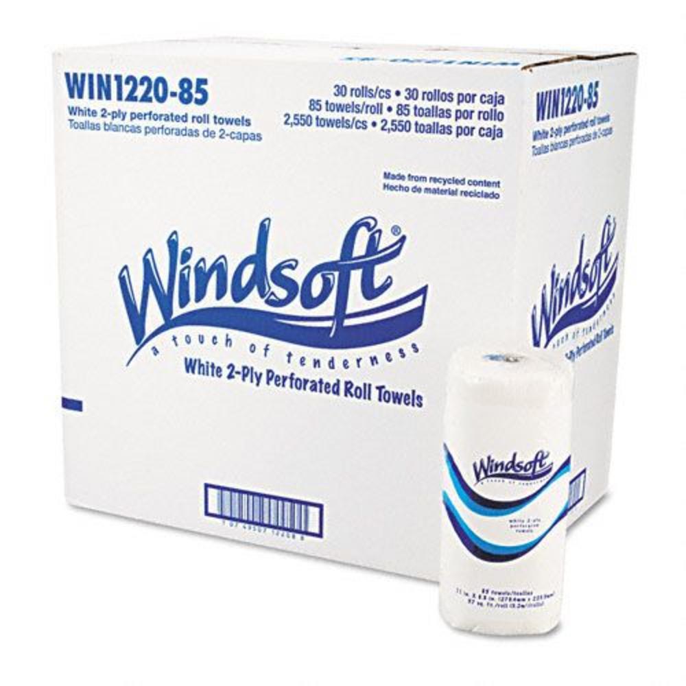 Windsoft WIN122085CT Perforated Paper Towel Rolls -30 rolls/carton