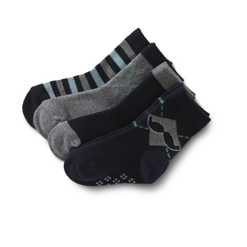 Joe Boxer Toddler Boy's 4-Pairs Crew Socks - Argyle & Stripes