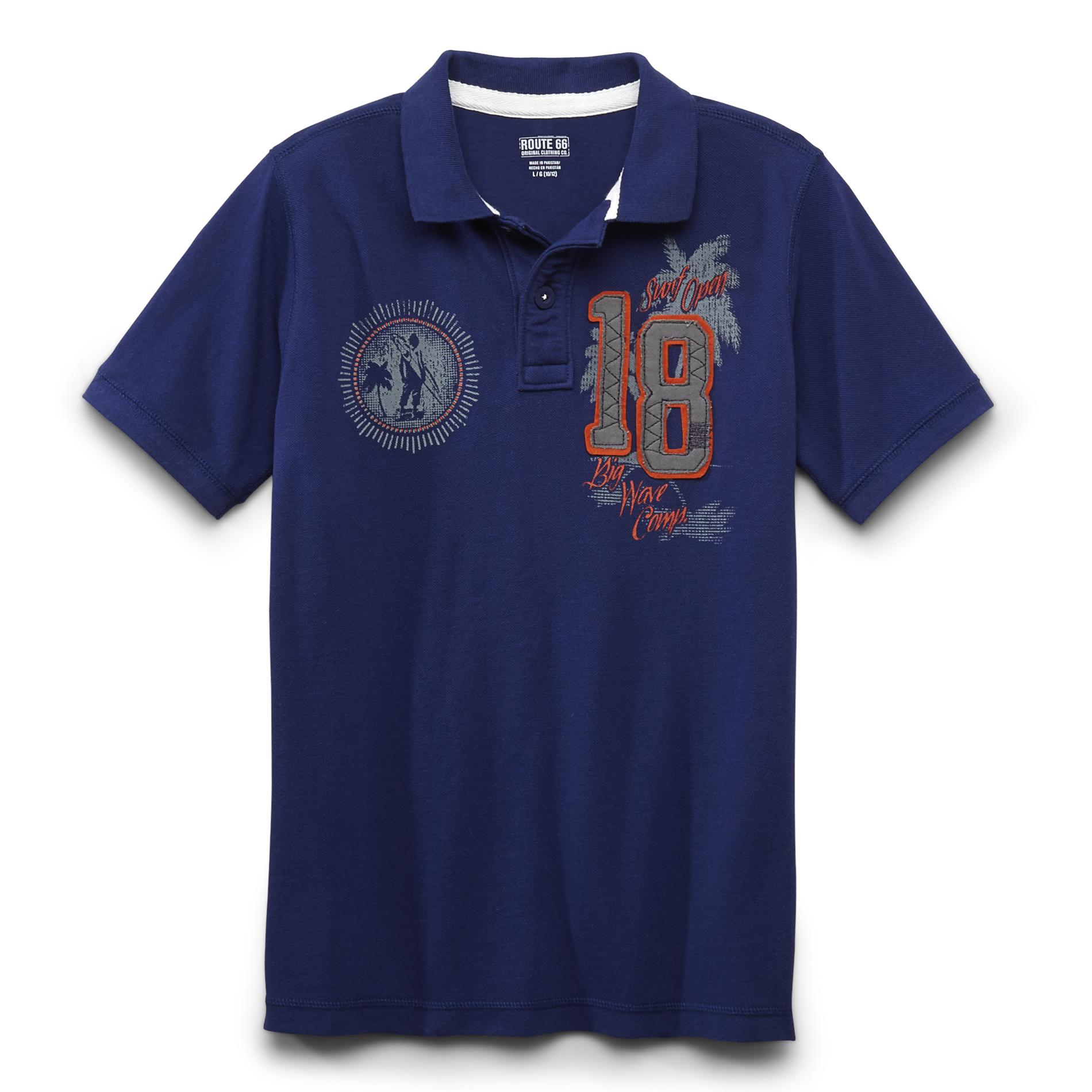 Route 66 Boy's Graphic Polo Shirt - Surf Open