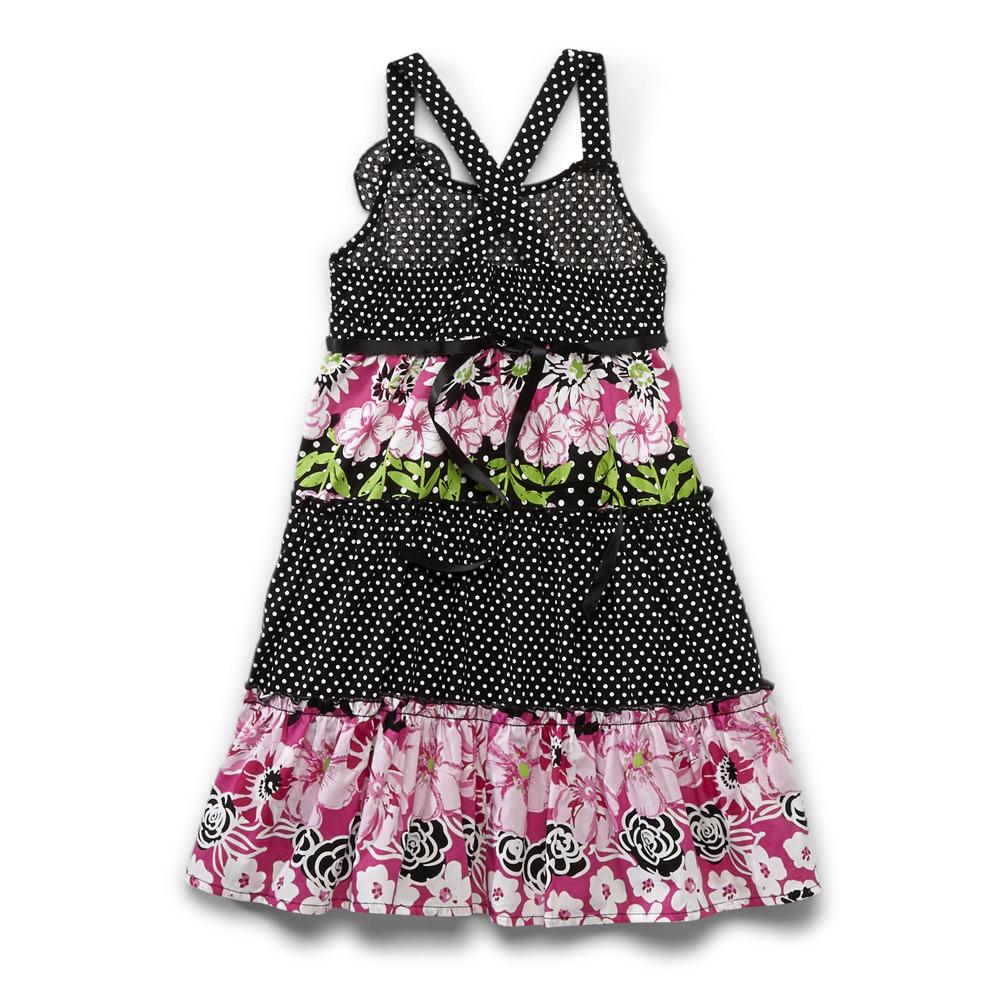 Pinky Girl's Crocheted Sun Dress - Mixed Print