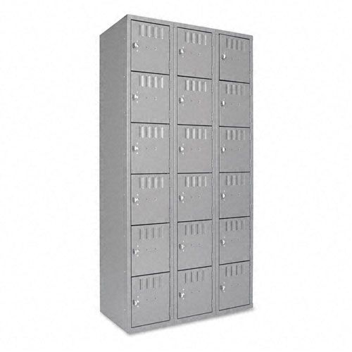 Tennsco TNNBS6121812CMG Triple Stack Box Locker, 36 x 18 x 72, Medium Gray