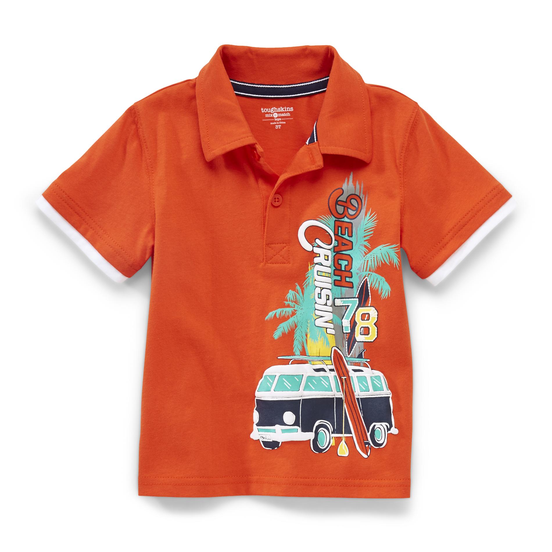 Toughskins Boy's Graphic Polo Shirt - Beach