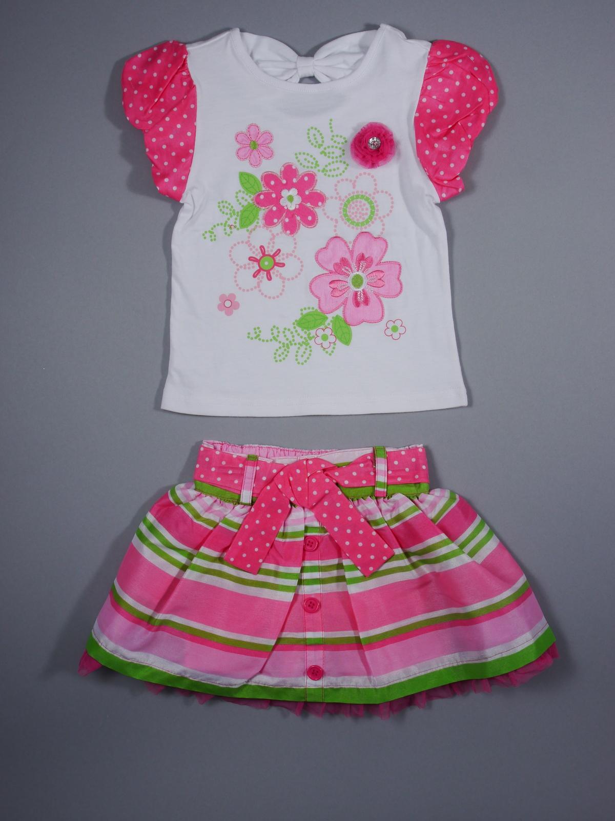 Young Hearts Infant & Toddler Girl's Top & Scooter Skirt - Floral
