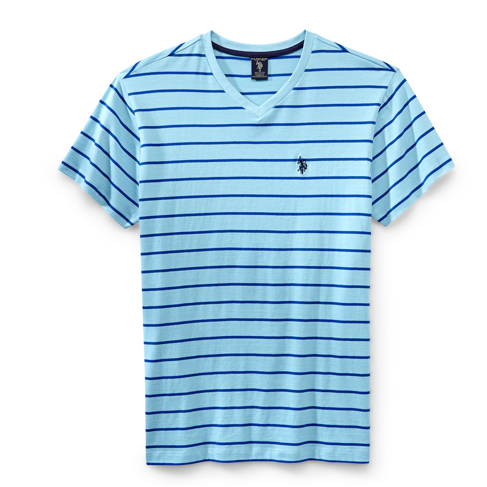 U.S. Polo Assn. Men's V-Neck T-Shirt - Pencil Striped